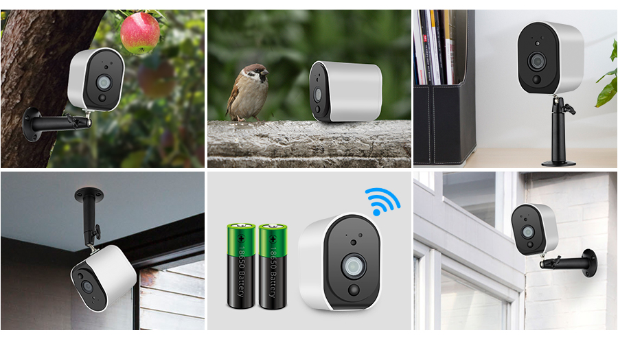 100% Wire-free,Place anywhere Use low-power technology,Rechargeable battery powered (2*18650 batteries can be used for 7days)